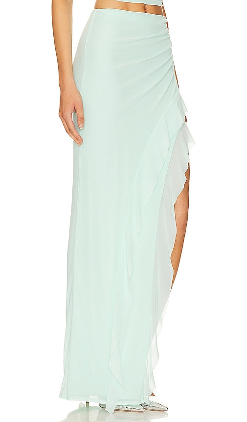 AFRM X Revolve Sal Maxi Skirt in Mint