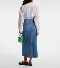 AG Jeans High-rise denim midi skirt