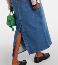 AG Jeans High-rise denim midi skirt
