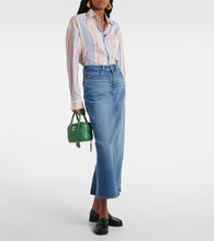 AG Jeans High-rise denim midi skirt