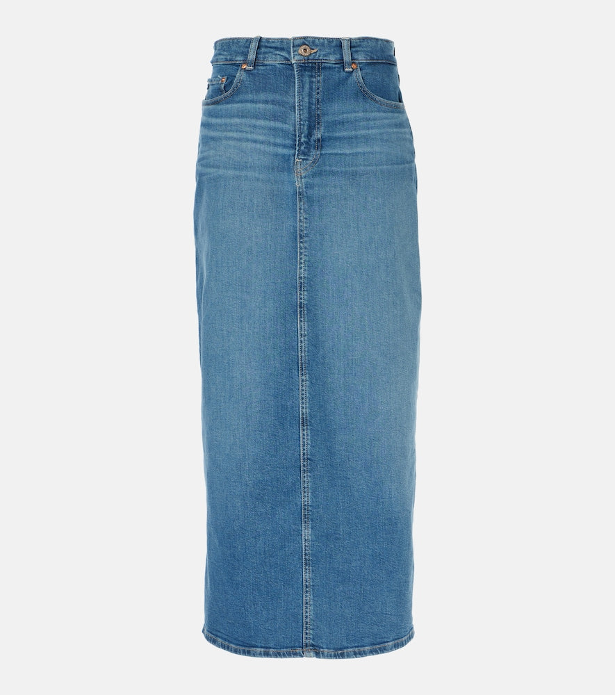 AG Jeans High-rise denim midi skirt - AG Jeans 高腰牛仔中长裙