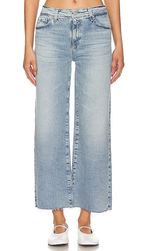 AG Jeans Saige Wide Leg Crop in Blue - AG Jeans - Saige - Short large - Bleu - AG 蓝色 Saige 阔腿九分牛仔裤 - AG Jeans Saige Crop mit weitem Bein in Blau - AG Jeans Saige 와이드 레그 크롭 블루 색상 - AG Jeans Saige gamba larga corta in blu
