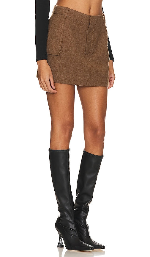 AG Jeans x Emrata Colombo Skirt in Brown
