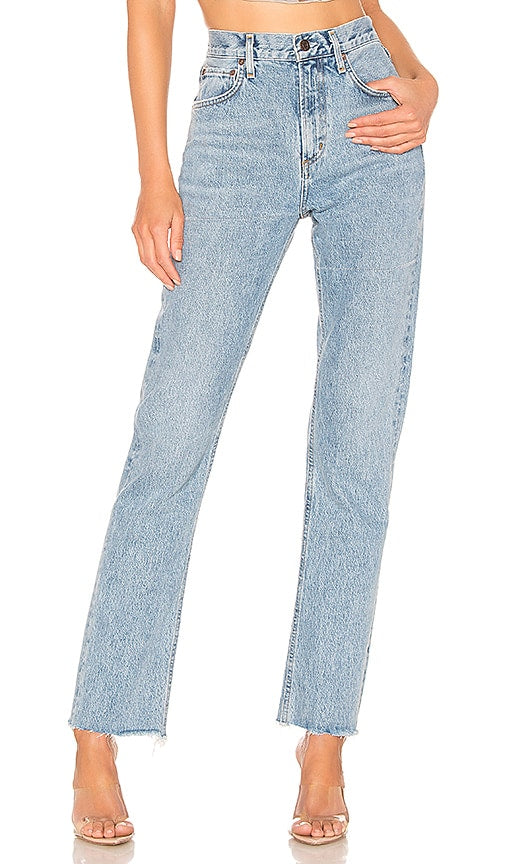 AGOLDE Cherie High Rise Straight in Blue - AGOLDE Cherie coupe droite taille haute en bleu - AGOLDE Cherie 蓝色高腰直筒裤 - AGOLDE Cherie High Rise Straight in Blau - AGOLDE Cherie 하이라이즈 스트레이트 블루 색상 - AGOLDE Cherie vita alta dritta in blu