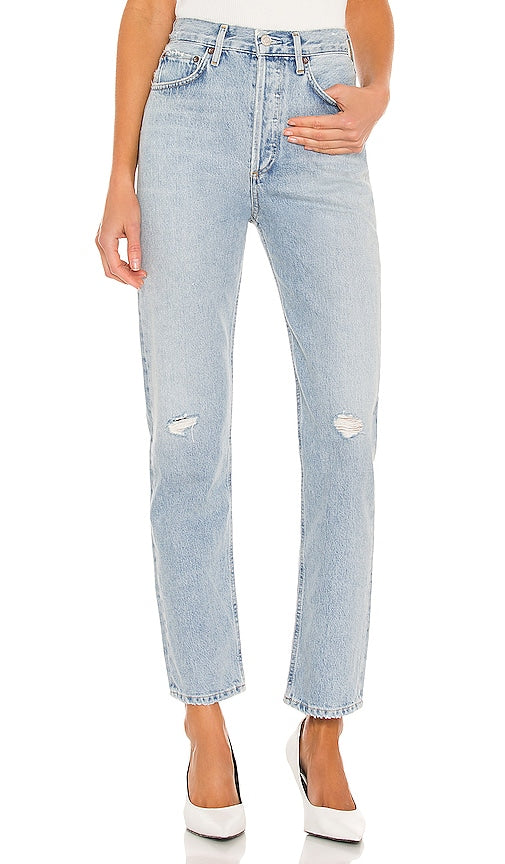 AGOLDE 90s Pinch Waist in Blue - AGOLDE Taille pincée des années 90 en bleu - AGOLDE 90 年代蓝色束腰 - AGOLDE 90er Jahre Pinch Waist in Blau - AGOLDE 90s 핀치 웨이스트 블루 색상 - AGOLDE anni '90 pizzico in vita in blu