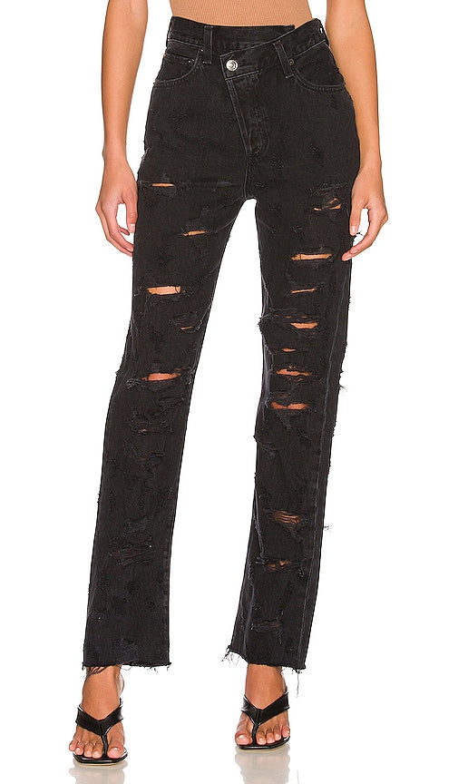 AGOLDE Criss Cross Straight in Black - AGOLDE Criss Cross Droit en Noir - AGOLDE 黑色十字直筒 - AGOLDE Criss Cross Straight in Schwarz - AGOLDE 크리스크로스 스트레이트 블랙 색상 - AGOLDE Criss Cross dritto in nero