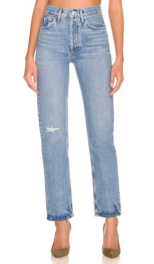 AGOLDE 90's Pinch Waist in Blue - AGOLDE Taille pincée des années 90 en bleu - AGOLDE 90 年代蓝色束腰 - AGOLDE 90er Pinch Waist in Blau - AGOLDE 90's 핀치 웨이스트 블루 색상 - AGOLDE vita pizzicata degli anni '90 in blu