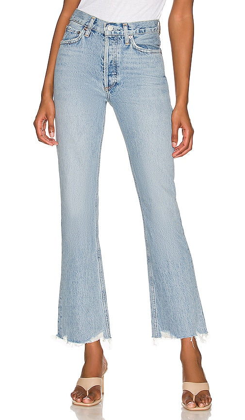 AGOLDE Mid Rise Relaxed Boot in Blue - AGOLDE Botte décontractée taille mi-haute en bleu - AGOLDE 蓝色中腰休闲靴 - AGOLDE Mid Rise Relaxed Boot in Blau - AGOLDE 미드 라이즈 릴렉스 부츠 블루 색상 - Stivale rilassato AGOLDE a vita media in blu