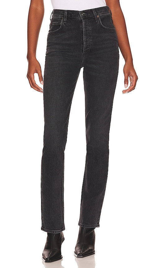 AGOLDE Freya High Rise Slim in Black - AGOLDE Freya Slim taille haute en noir - AGOLDE Freya 黑色高腰修身裤 - AGOLDE Freya High Rise Slim in Schwarz - AGOLDE 프레야 하이라이즈 슬림 블랙 색상 - AGOLDE Freya vita alta slim in nero