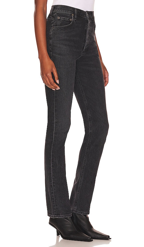 AGOLDE Freya High Rise Slim in Black