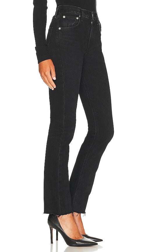 AGOLDE Cherie High Rise Straight in Black