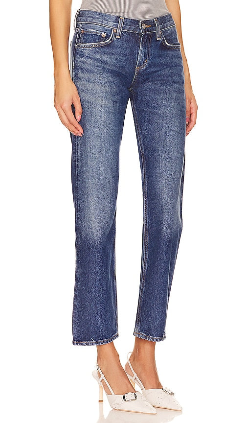 AGOLDE Amber Low Rise Straight in Blue