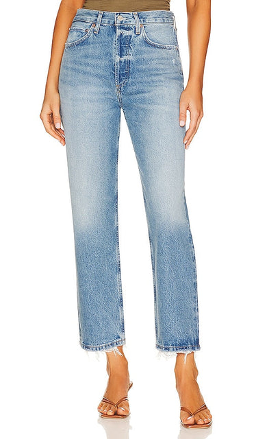 AGOLDE 90's Crop in Denim-Medium - AGOLDE 90's Crop en Denim-Medium - AGOLDE 90 年代牛仔布中号短款 - AGOLDE 90er Crop in Denim-Medium - AGOLDE 90's 크롭 데님-미디엄 - AGOLDE Crop anni '90 in denim-medio