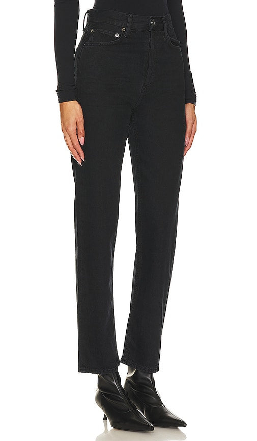 AGOLDE 90s Pinch Waist High Rise Straight in Black