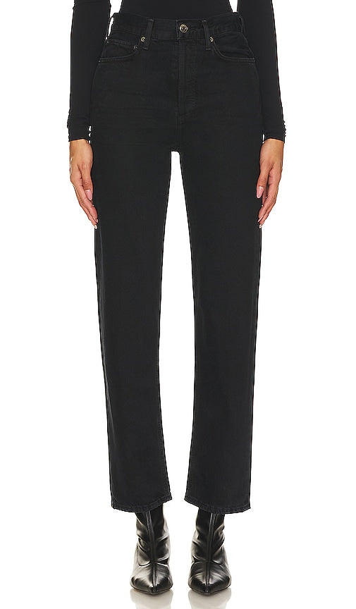 AGOLDE 90s Pinch Waist High Rise Straight in Black - AGOLDE Coupe droite taille haute taille pincée années 90 en noir - AGOLDE 90 年代黑色收腰高腰直筒裤 - AGOLDE 90s Pinch Waist High Rise Straight in Schwarz - AGOLDE 90s 핀치 웨이스트 하이라이즈 스트레이트 컬러 - AGOLDE anni '90 vita alta dritta con vita pizzicata in nero