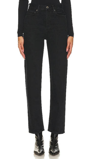 AGOLDE 90s Pinch Waist High Rise Straight in Black - AGOLDE Coupe droite taille haute taille pincée années 90 en noir - AGOLDE 90 年代黑色收腰高腰直筒裤 - AGOLDE 90s Pinch Waist High Rise Straight in Schwarz - AGOLDE 90s 핀치 웨이스트 하이라이즈 스트레이트 컬러 - AGOLDE anni '90 vita alta dritta con vita pizzicata in nero