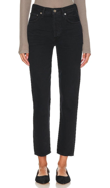 AGOLDE Austin Mid Rise Tapered Slim in Black - AGOLDE Austin - Slim fuselé taille moyenne - Noir - AGOLDE Austin 黑色中腰锥形修身裤 - AGOLDE Austin Mid Rise Tapered Slim in Schwarz - AGOLDE Austin 미드 라이즈 테이퍼드 슬림 블랙 색상 - AGOLDE Austin vita media affusolata slim in nero