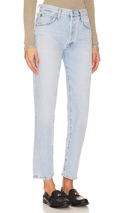 AGOLDE Austin Mid Rise Tapered Slim in Blue