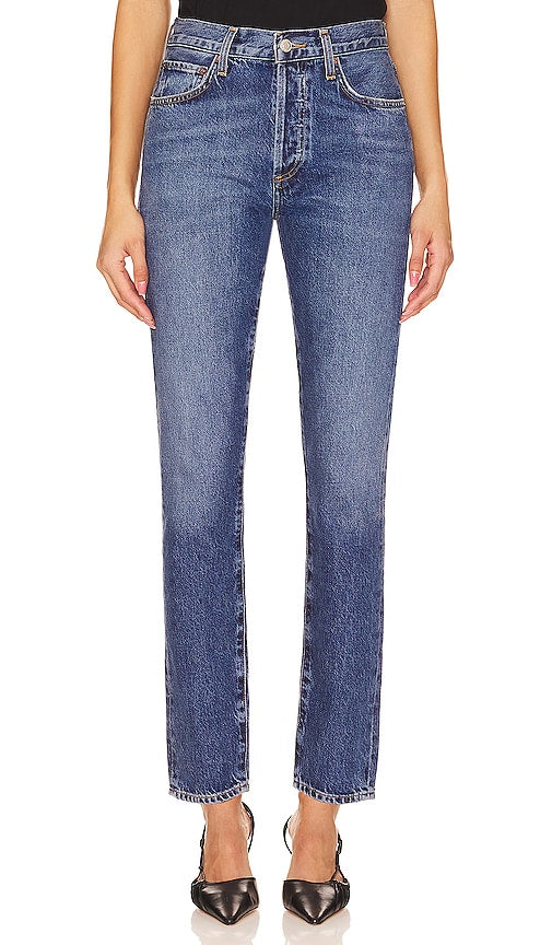 AGOLDE Austin Mid Rise Tapered Slim in Blue - AGOLDE Austin - Slim fuselé taille moyenne - Bleu - AGOLDE Austin 蓝色中腰锥形修身裤 - AGOLDE Austin Mid Rise Tapered Slim in Blau - AGOLDE Austin 미드라이즈 테이퍼드 슬림 블루 색상 - AGOLDE Austin vita media affusolata slim in blu