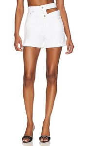 AGOLDE Broken Waistband Short in White