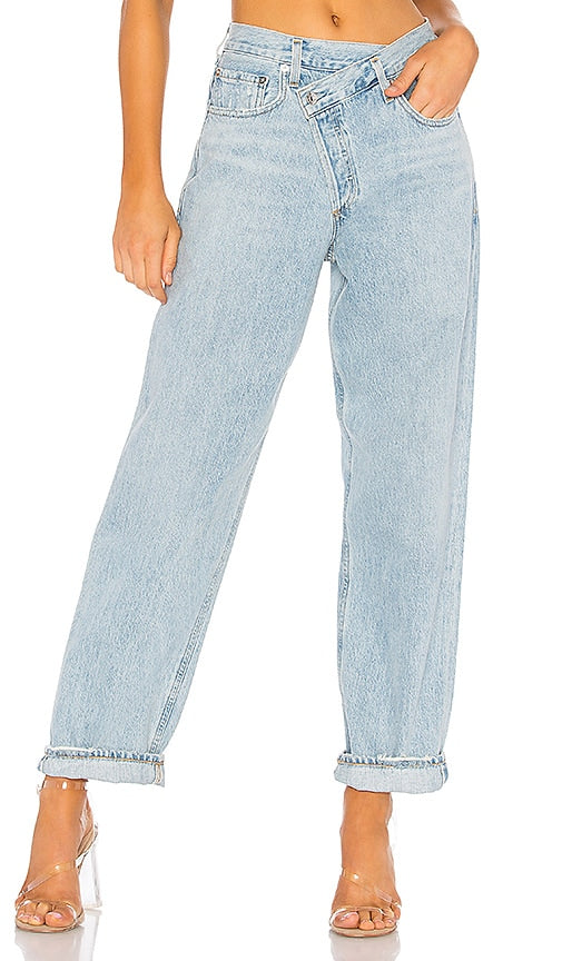 AGOLDE Criss Cross Upsized Jean in Blue - Jean taille haute AGOLDE Criss Cross en bleu - AGOLDE Criss Cross 大廓形蓝色牛仔裤 - AGOLDE Criss Cross Upsized Jeans in Blau - AGOLDE 크리스 크로스 업사이즈 블루 진 - AGOLDE Jeans incrociati upsize in blu