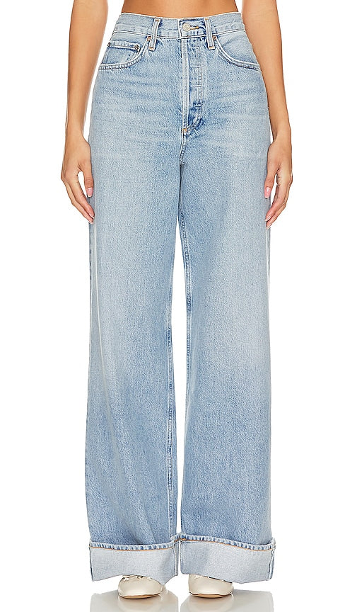 AGOLDE Dame High Rise Wide Leg in Blue - AGOLDE Dame taille haute jambe large en bleu - AGOLDE Dame 蓝色高腰阔腿裤 - AGOLDE Dame High Rise Wide Leg in Blau - AGOLDE Dame 하이 라이즈 와이드 레그 블루 색상 - AGOLDE Dame a vita alta con gamba larga in blu