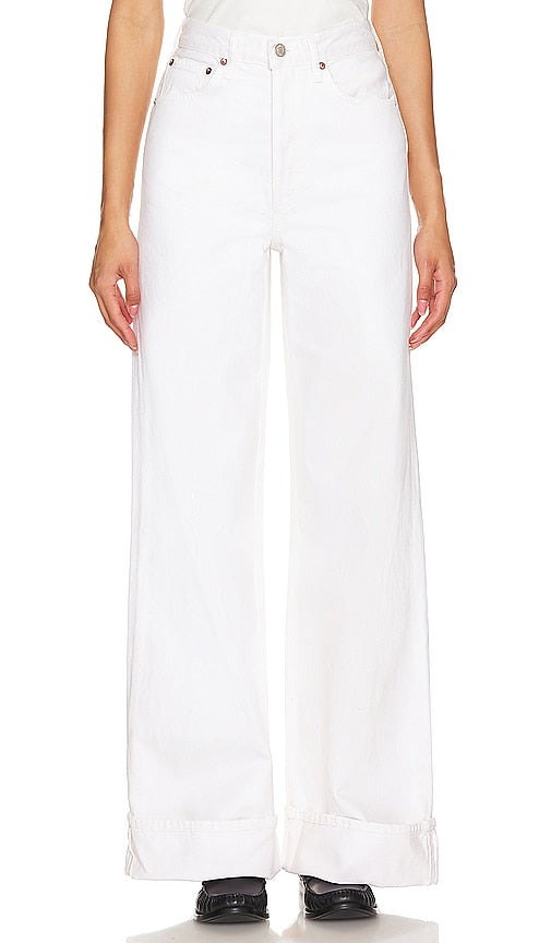 AGOLDE Dame High Rise Wide Leg in White - AGOLDE Dame taille haute jambe large en blanc - AGOLDE Dame 白色高腰阔腿裤 - AGOLDE Dame High Rise Wide Leg in Weiß - AGOLDE Dame 하이 라이즈 와이드 레그 화이트 색상 - AGOLDE Dame a vita alta con gamba larga in bianco