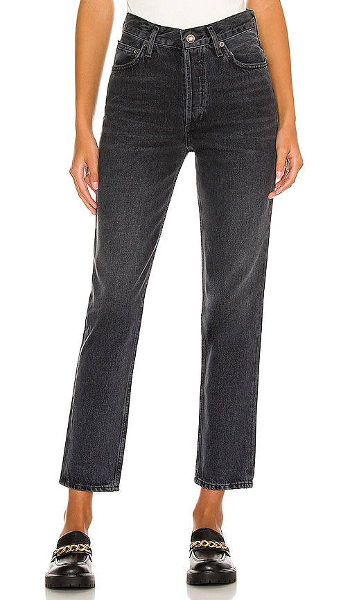 AGOLDE Fen High Rise Relaxed Taper in Black - AGOLDE Fen taille haute fuselée décontractée en noir - AGOLDE Fen 黑色高腰休闲锥形裤 - AGOLDE Fen High Rise Relaxed Taper in Schwarz - AGOLDE FEN 하이라이즈 릴랙스 테이퍼 블랙 색상 - AGOLDE Fen vita alta rilassata affusolata in nero