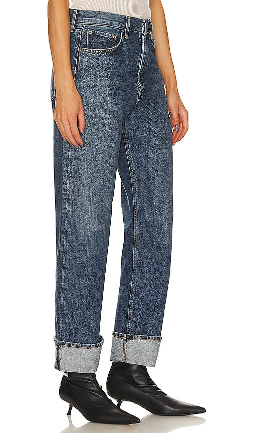 AGOLDE Fran Low Slung Easy Straight in Blue