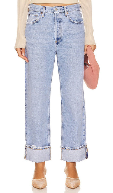 AGOLDE Fran Low Slung Easy Straight in Blue - AGOLDE Fran Low Sling Easy Straight en bleu - AGOLDE Fran 低腰休闲直筒裤（蓝色） - AGOLDE Fran Low Sling Easy Straight in Blau - AGOLDE Fran 로우 슬렁 이지 스트레이트 블루 색상 - AGOLDE Fran Low Slung Easy Straight in blu