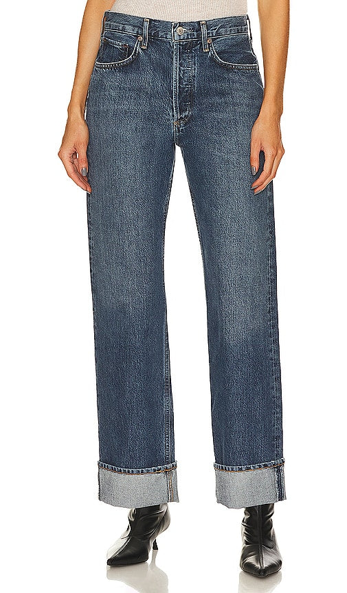 AGOLDE Fran Low Slung Easy Straight in Blue - AGOLDE Fran Low Sling Easy Straight en bleu - AGOLDE Fran 低腰休闲直筒裤（蓝色） - AGOLDE Fran Low Sling Easy Straight in Blau - AGOLDE Fran 로우 슬렁 이지 스트레이트 블루 색상 - AGOLDE Fran Low Slung Easy Straight in blu