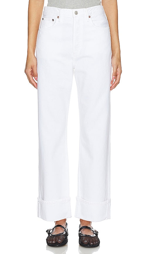 AGOLDE Fran Low Slung Easy Straight in White - AGOLDE Fran Low Sling Easy Straight en blanc - AGOLDE Fran 低腰休闲直筒裤 白色 - AGOLDE Fran Low Slung Easy Straight in Weiß - AGOLDE Fran 로우 슬렁 이지 스트레이트 화이트 색상 - AGOLDE Fran Low Slung Easy Straight in bianco