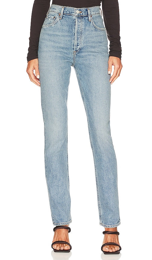 AGOLDE Freya High Rise Slim in Blue - AGOLDE Freya Slim taille haute en bleu - AGOLDE Freya 蓝色高腰修身裤 - AGOLDE Freya High Rise Slim in Blau - AGOLDE 프레야 하이라이즈 슬림 블루 색상 - AGOLDE Freya vita alta slim in blu
