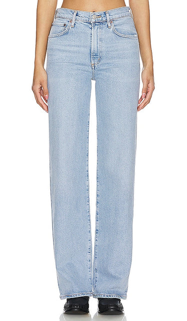 AGOLDE Harper Mid Rise Wide Leg Straight in Blue - AGOLDE Harper coupe droite taille mi-haute à jambe large en bleu - AGOLDE Harper 蓝色中腰阔腿直筒裤 - AGOLDE Harper Mid Rise Wide Leg Straight in Blau - AGOLDE Harper 미드 라이즈 와이드 레그 스트레이트 블루 색상 - AGOLDE Harper vita media gamba larga dritta in blu