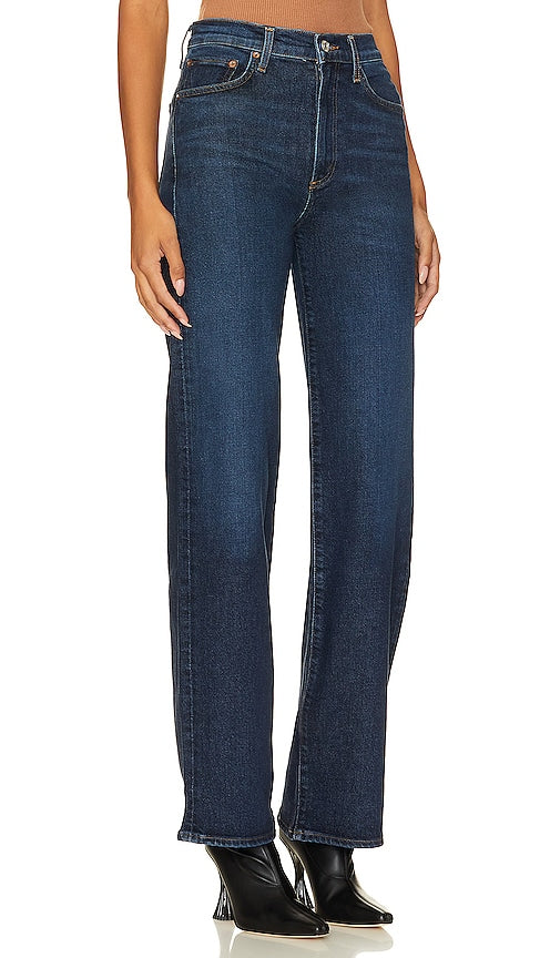 AGOLDE Harper Mid Rise Wide Straight in Blue