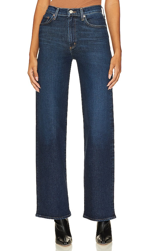 AGOLDE Harper Mid Rise Wide Straight in Blue - AGOLDE Harper coupe droite large taille mi-haute en bleu - AGOLDE Harper 蓝色中腰阔腿直筒裤 - AGOLDE Harper Mid Rise Wide Straight in Blau - AGOLDE Harper 미드라이즈 와이드 스트레이트 블루 색상 - AGOLDE Harper vita media ampia dritta in blu