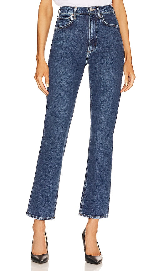 AGOLDE High Rise Stovepipe in Denim-Dark - AGOLDE Tuyau de Poêle de Grande Hauteur en Denim-Foncé - AGOLDE 牛仔黑高腰瘦腿裤 - AGOLDE Hochhaus-Ofenrohr in Denim-Dunkel - AGOLDE 하이라이즈 스토브파이프 데님 다크 색상 - Tubo da stufa AGOLDE a vita alta in denim-scuro