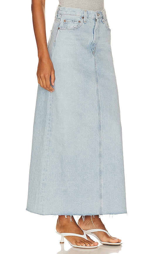AGOLDE Hilla Long Line Skirt in Blue
