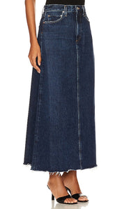 AGOLDE Hilla Long Line Skirt in Blue