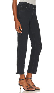 AGOLDE Kye Mid Rise Straight Crop in Black