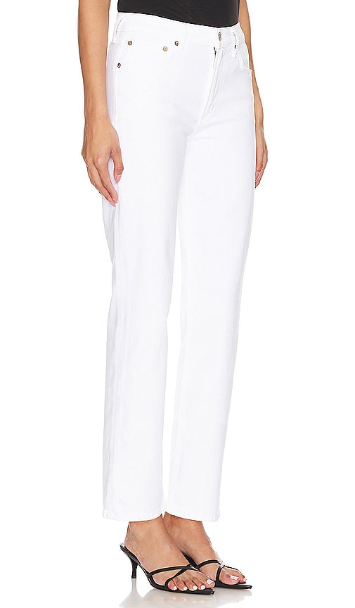 AGOLDE Kye Mid Rise Straight Crop in White