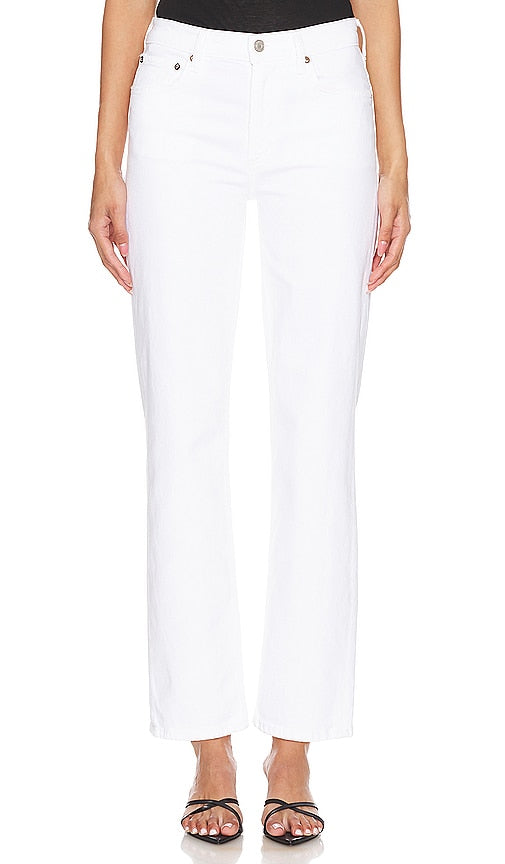 AGOLDE Kye Mid Rise Straight Crop in White - AGOLDE Kye Crop court droit taille mi-haute en blanc - AGOLDE Kye 白色中腰直筒短款 - AGOLDE Kye Mid Rise Straight Crop in Weiß - AGOLDE Kye 미드라이즈 스트레이트 크롭 색상 - AGOLDE Kye Crop dritto a vita media in bianco