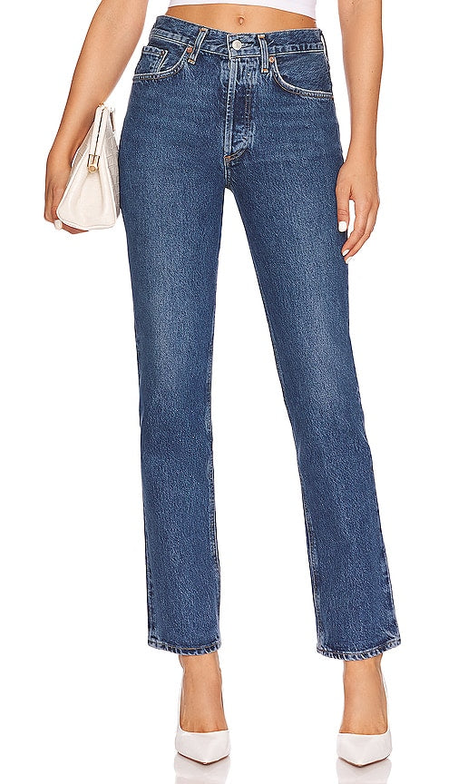AGOLDE Lana Mid Rise Straight in Denim-Medium - AGOLDE Lana coupe droite taille moyenne en denim-moyen - AGOLDE Lana 中腰直筒牛仔裤 - 中号 - AGOLDE Lana Mid Rise Straight in Denim-Medium - AGOLDE Lana 미드 라이즈 스트레이트 in 데님-미디엄 - AGOLDE Lana vita media dritta in denim-medio