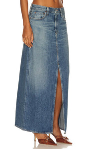 AGOLDE Leif Low Slung Skirt in Blue