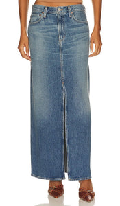 AGOLDE Leif Low Slung Skirt in Blue - AGOLDE - Jupe basse Leif en bleu - AGOLDE Leif 蓝色低吊带半身裙 - AGOLDE Leif Tiefer Rock in Blau - AGOLDE 레이프 로우 슬렁 스커트블루 색상 - Gonna lunga AGOLDE Leif in blu