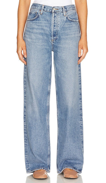 AGOLDE Low Slung Puddle Wide Leg in Blue - AGOLDE Puddle à jambe large à taille basse en bleu - AGOLDE 蓝色低腰水坑阔腿裤 - AGOLDE Low Slung Puddle Wide Leg in Blau - AGOLDE 로우 슬렁 퍼들 와이드 레그 블루 색상 - AGOLDE Gamba larga a pozzanghera bassa in blu