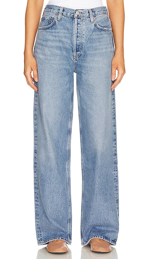 AGOLDE Low Slung Puddle Wide Leg in Blue - AGOLDE Puddle à jambe large à taille basse en bleu - AGOLDE 蓝色低腰水坑阔腿裤 - AGOLDE Low Slung Puddle Wide Leg in Blau - AGOLDE 로우 슬렁 퍼들 와이드 레그 블루 색상 - AGOLDE Gamba larga a pozzanghera bassa in blu