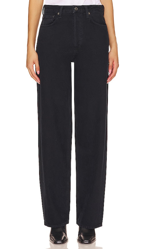 AGOLDE Low Slung Puddle in Black - AGOLDE Flaque d'eau à bandoulière basse en noir - AGOLDE 黑色低腰水坑 - AGOLDE Low Slung Puddle in Schwarz - AGOLDE 로우 슬렁 퍼들 블랙 색상 - Pozzanghera bassa AGOLDE in nero