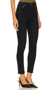 AGOLDE Nico High Rise Slim in Black