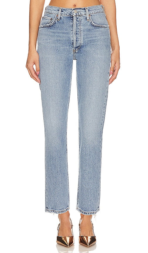 AGOLDE Riley High Rise Straight Crop in Blue - AGOLDE Riley Crop court droit taille haute en bleu - AGOLDE Riley 蓝色高腰直筒九分裤 - AGOLDE Riley High Rise Straight Crop in Blau - AGOLDE Riley 하이라이즈 스트레이트 크롭 블루 색상 - AGOLDE Riley Crop dritto a vita alta in blu